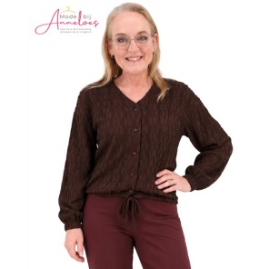 Enjoy Blouse Vhals 183633 Stuctuur 581 Donker bruin Enjoy Blouse Vhals 183633 Stuctuur 581 Donker bruin